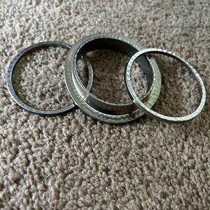 Silver bangle bracelet set of 3